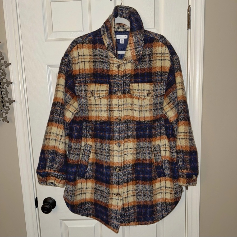 Topshop  Wool Plaid Shacket - Picture 2 of 7
